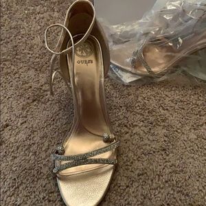 GUESS-light orange/champagne, strappy heels